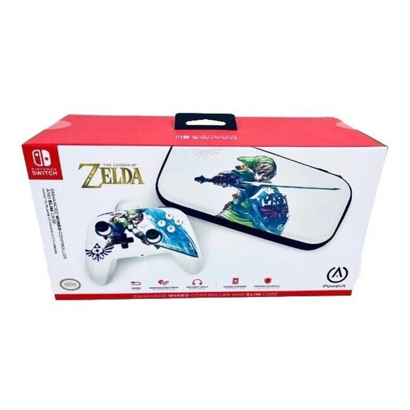 NEW Enhanced Wired Controller & Slim‎ Case for Nintendo Switch — Zelda Sword - Picture 1 of 6